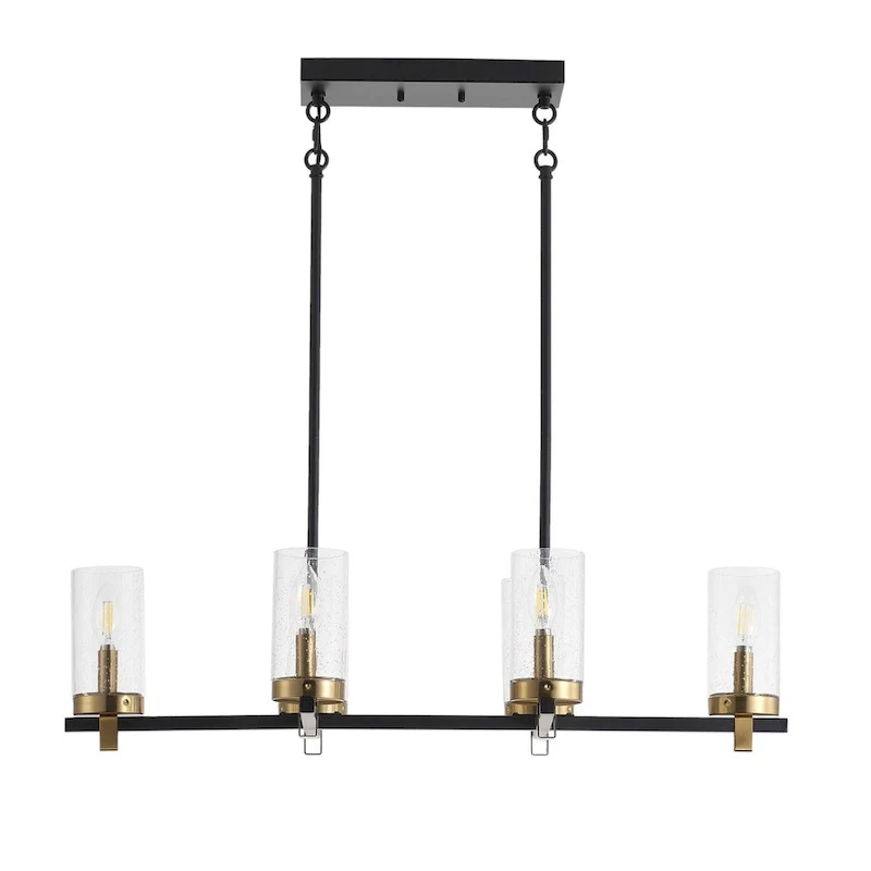 6-Lights Glass Shape Creative Adjustable Kitchen Island Lights - 31.9 D11.8 W72 H (Adjustable)