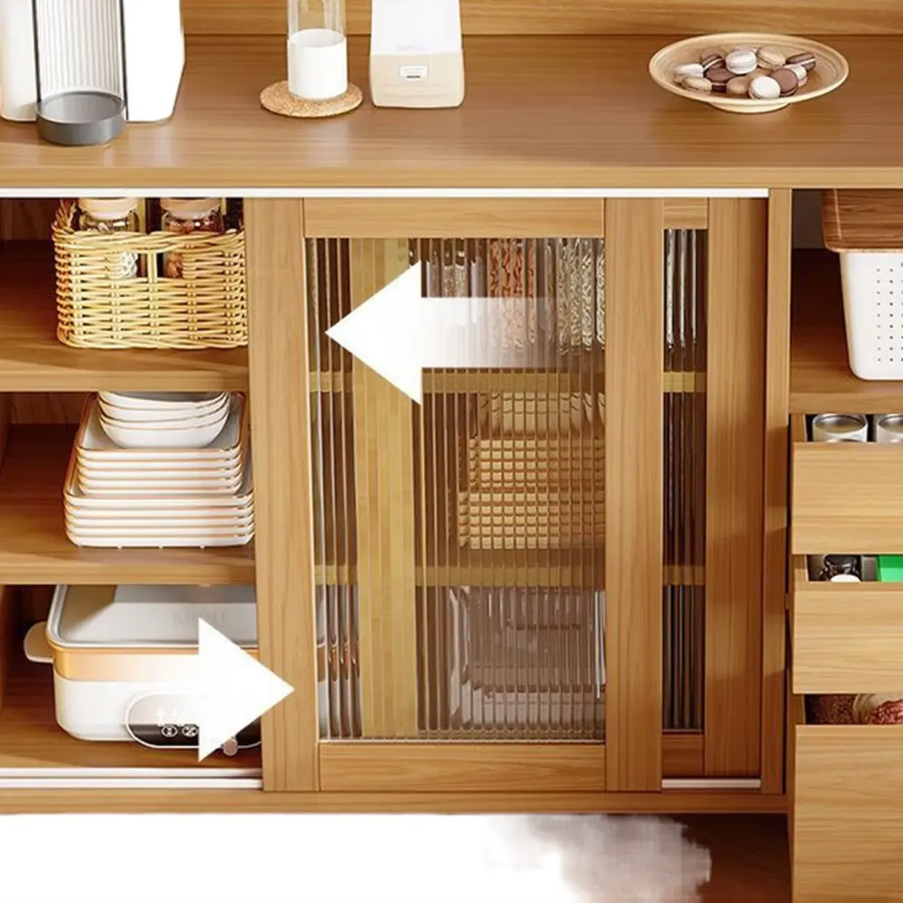 Modern Slab Sideboard with Drawers Cabinets