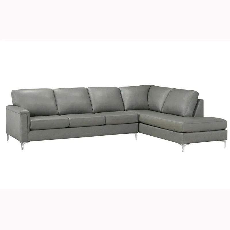 Malibu L-shaped Top-grain Leather Sectional Sofa - 122.5 x 85 x 36.5 x 35