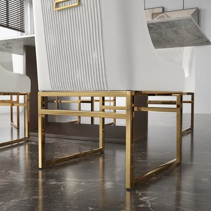 SEYNAR Contempoary Velvet Dining Chair with Metal Frame Legs, set of 2