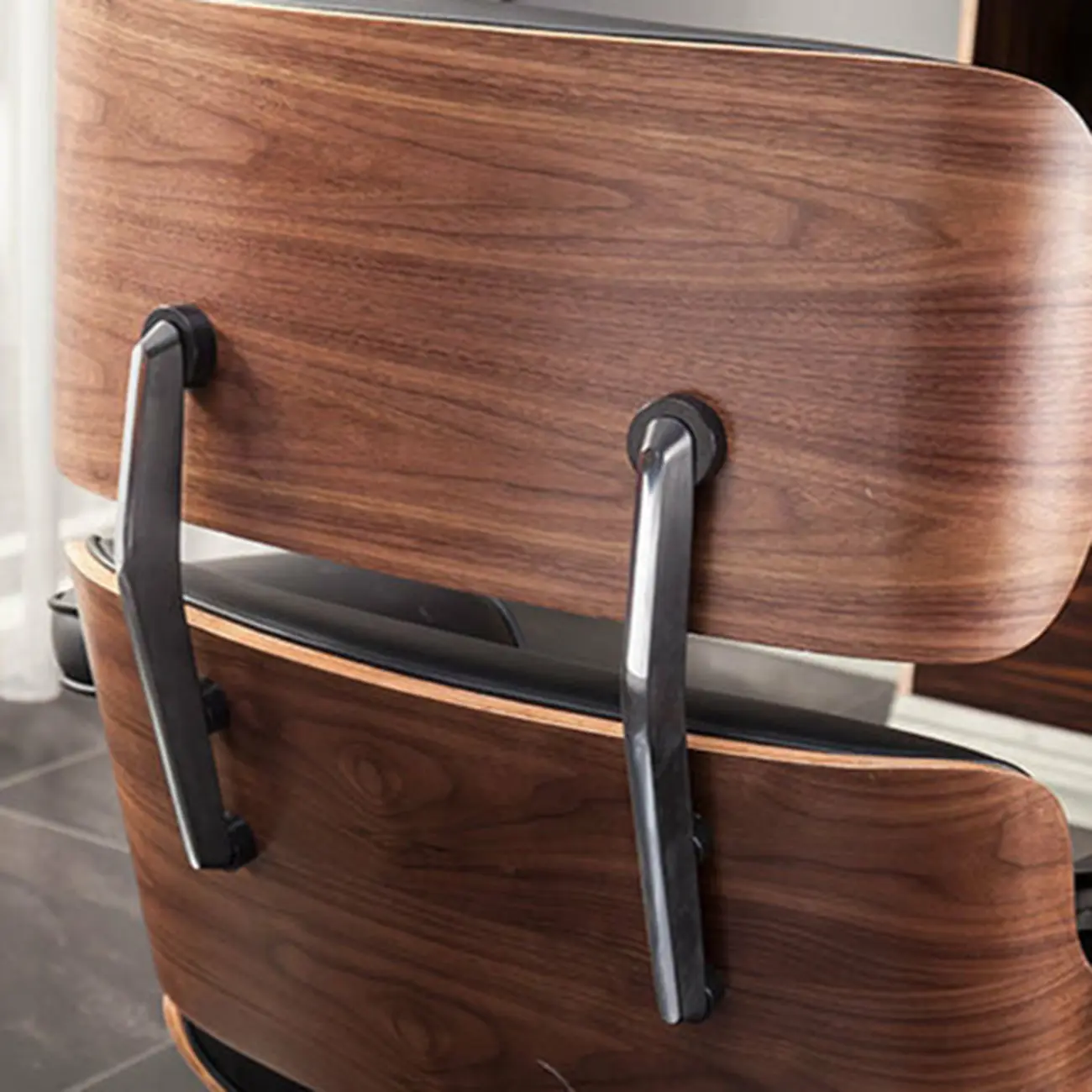 Mid-Century Modern Ergonomic Office Chair Genuine Leather