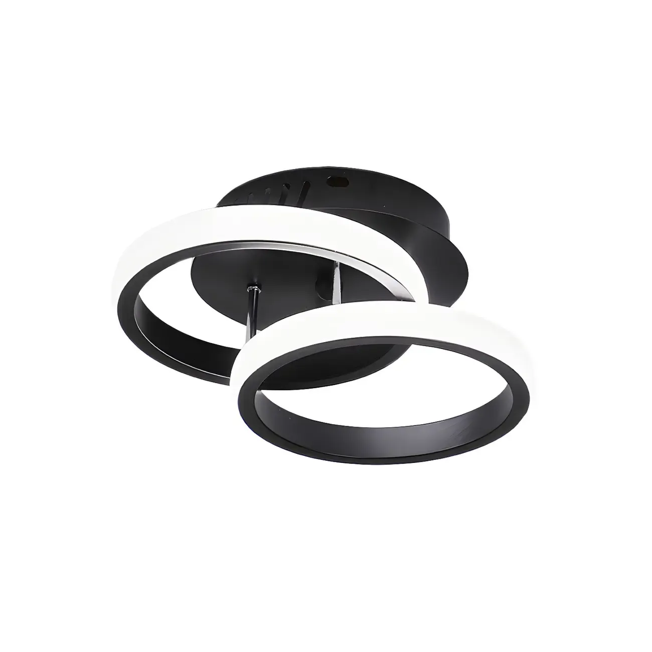 Black Geometric Metal LED Semi Flush Mount Ceiling Light