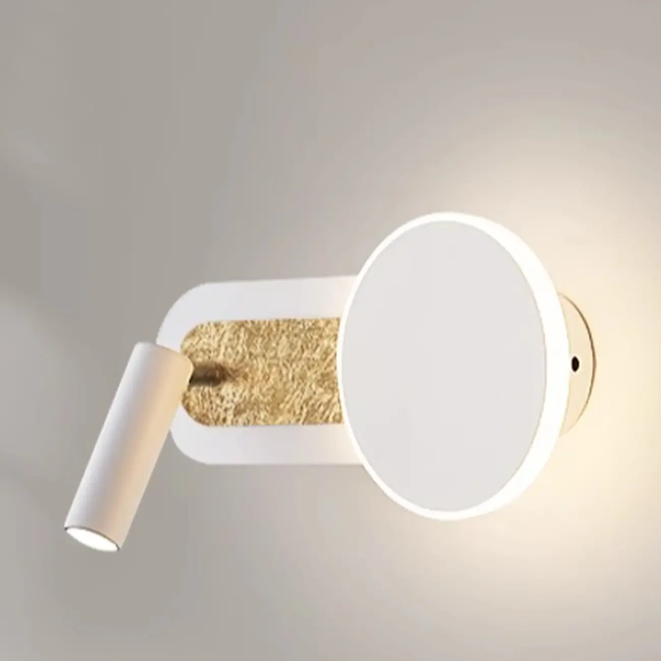 Mini Geometric 2-Light Black-Gold Wall Sconce in Rotatable