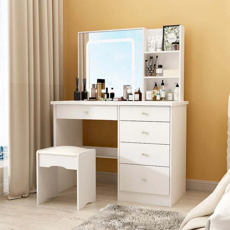 Makeup Vanity Set with 3 model Light & Stool