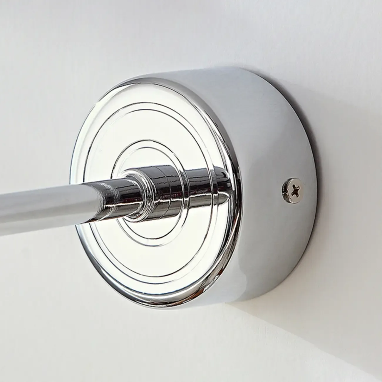 Modern Silver Metal tubular LED Wall Lamp with Angled Arm