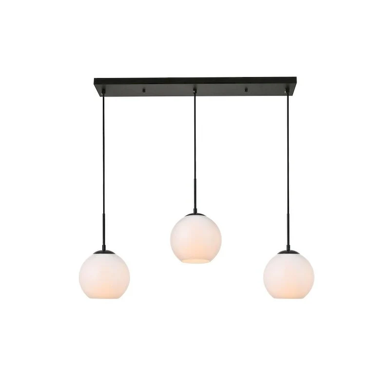 3-Light 36 inch Pendant with Frosted White Glass
