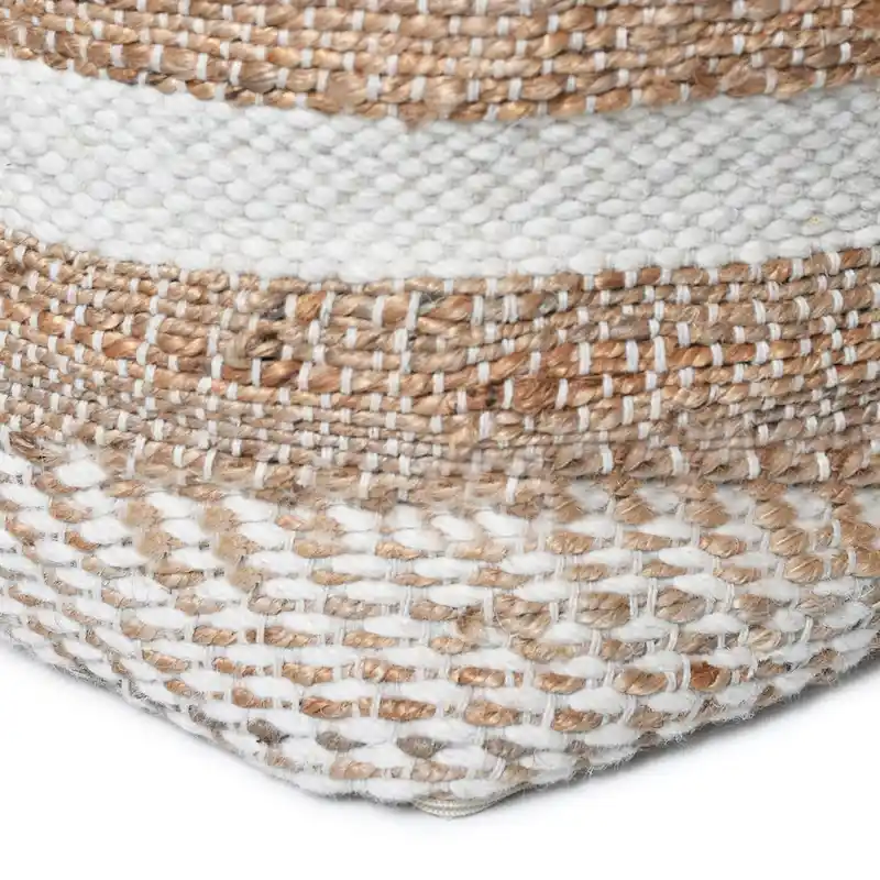 Caiman Handcrafted Boho Fabric Pouf by Christopher Knight Home