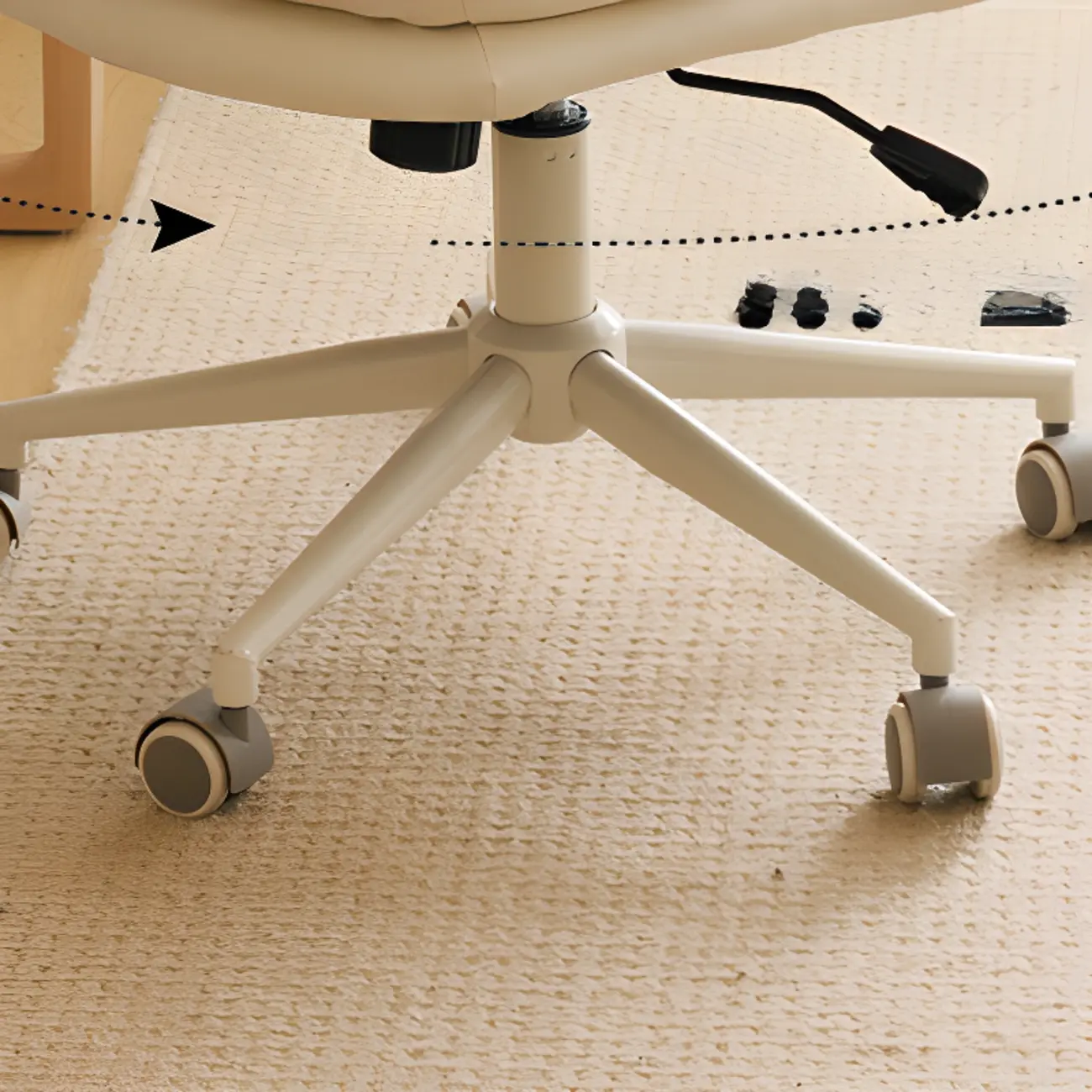 Casual Beige Leather Adjustable Office Chair