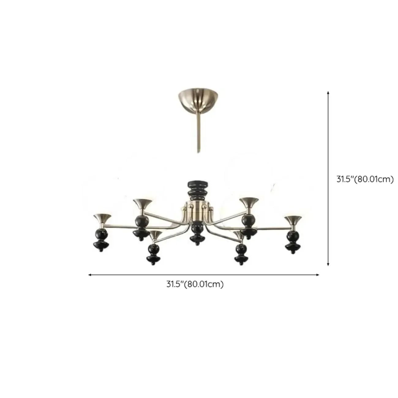 Modern Stylish Black Nickel Glass Globe Chandelier