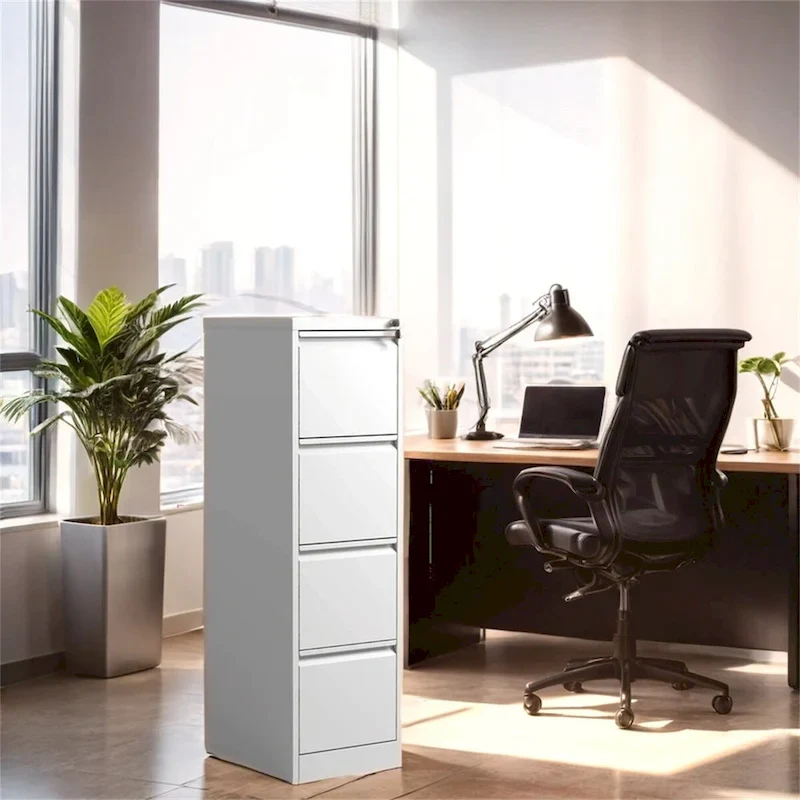 4 Drawer Metal Vertical File Cabinet w/Lock Office Home File Cabinet