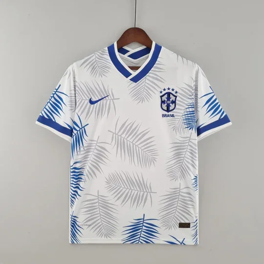 Maillot Brésil saison 2022 édition spéciale blanc et bleu