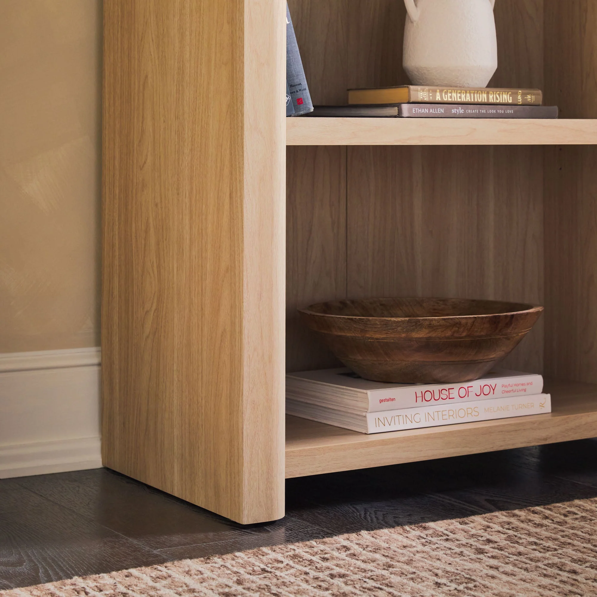 Amira Modern Wood Open Bookshelf