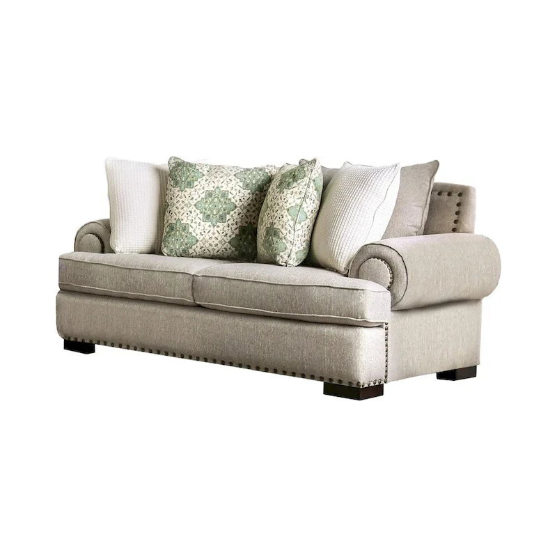 Furniture of America Jula Traditional Linen 2-piece Sofa Set