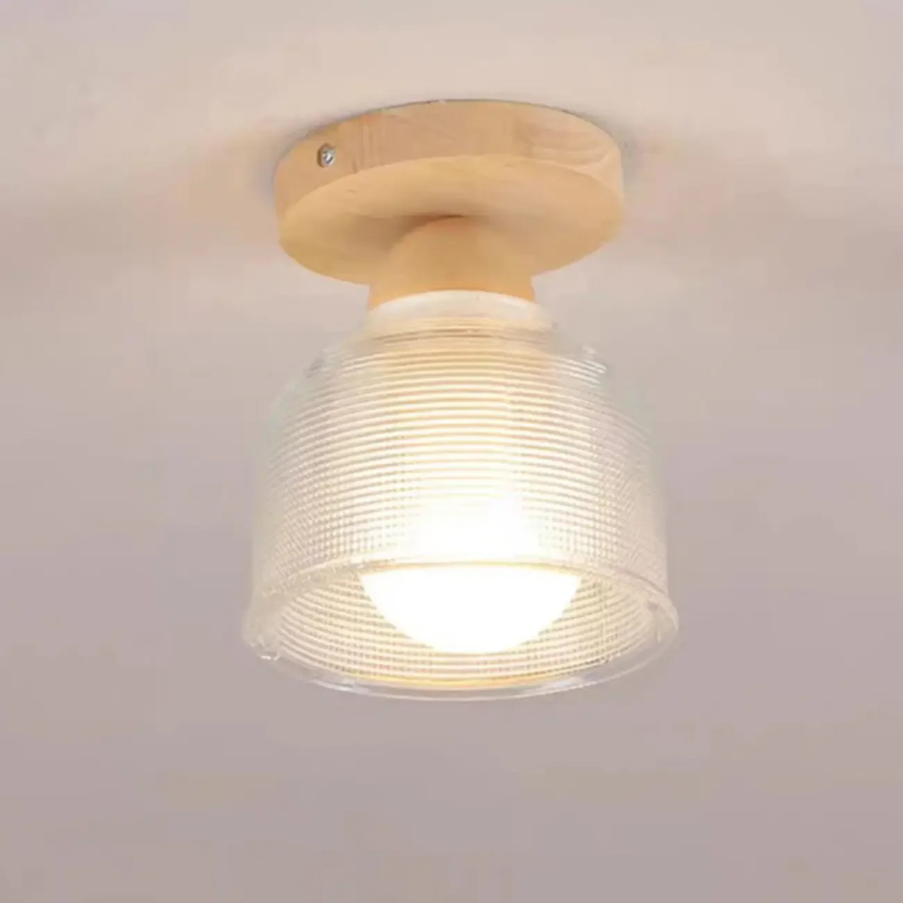 Mini Modern Glass Semi Flush Ceiling Light for Hallway Decor
