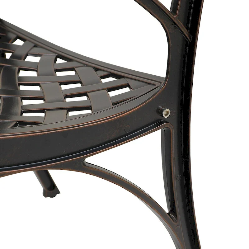 Set of 2 Cast Aluminum Stationary Dining Chairs