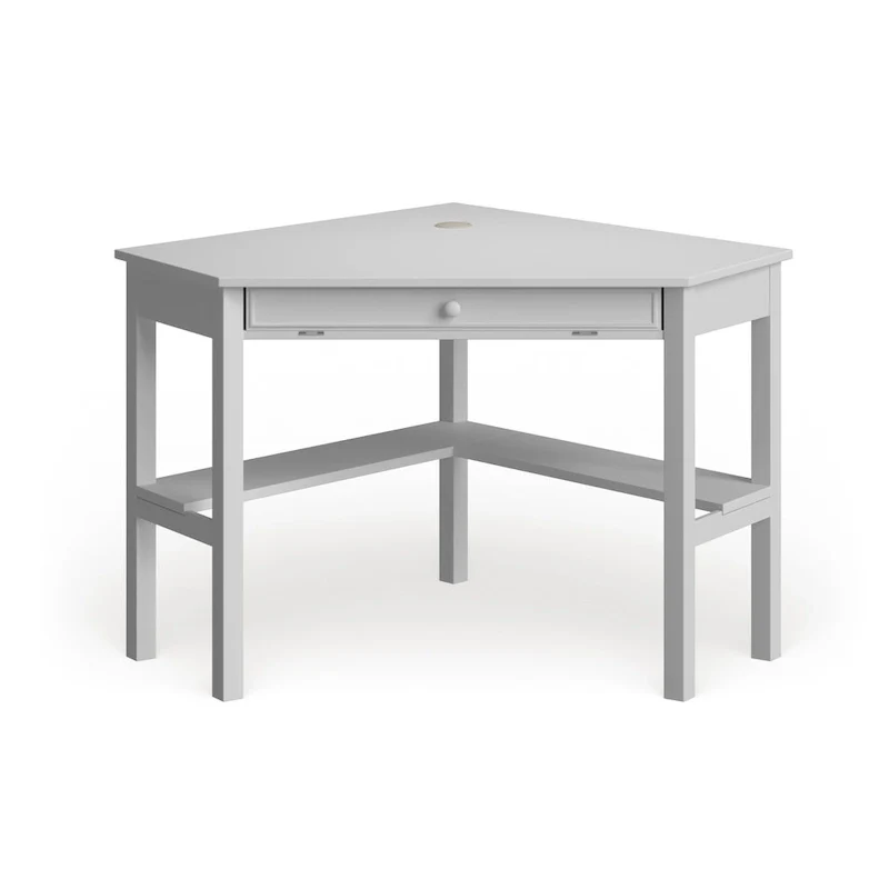 SEI Furniture Crescent White Birch Corner Desk