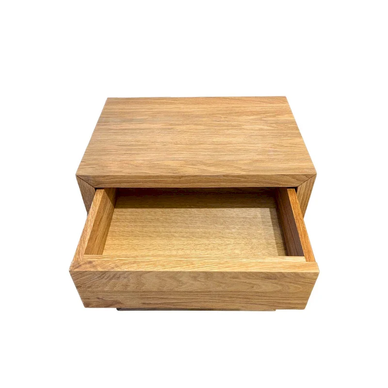 Set of 2 - Handmade Solid Oak Floating Nightstands with Drawer, Side Tables