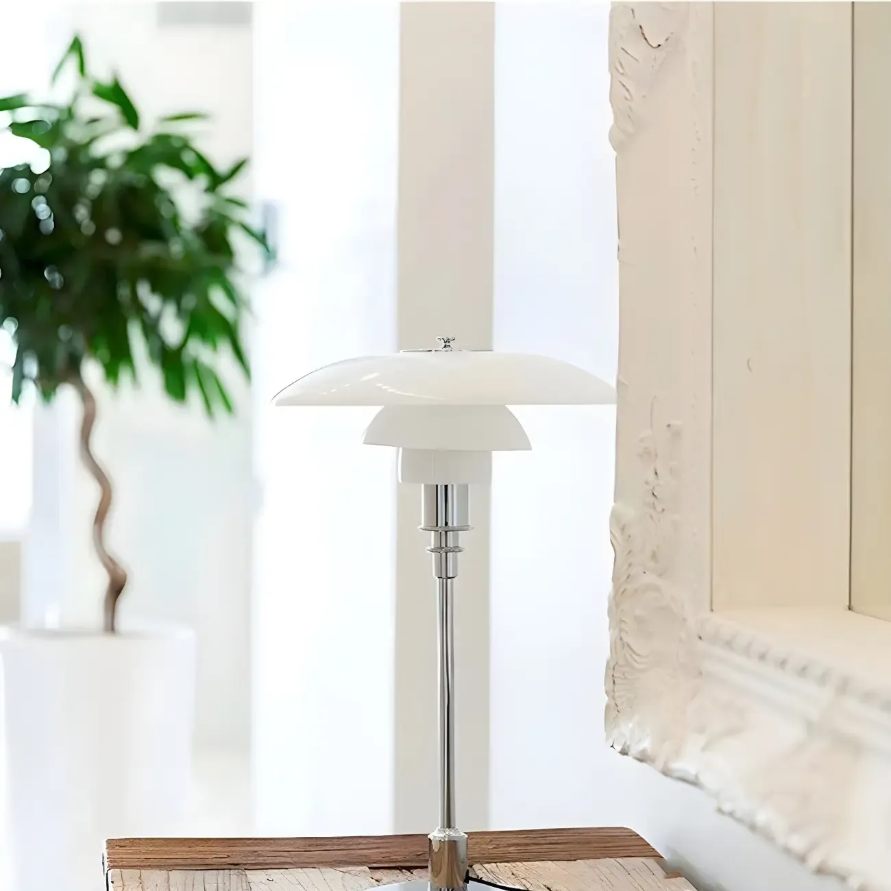 HomeyFad Post-Modern Tiered LED Table Lamp with Built-In Power