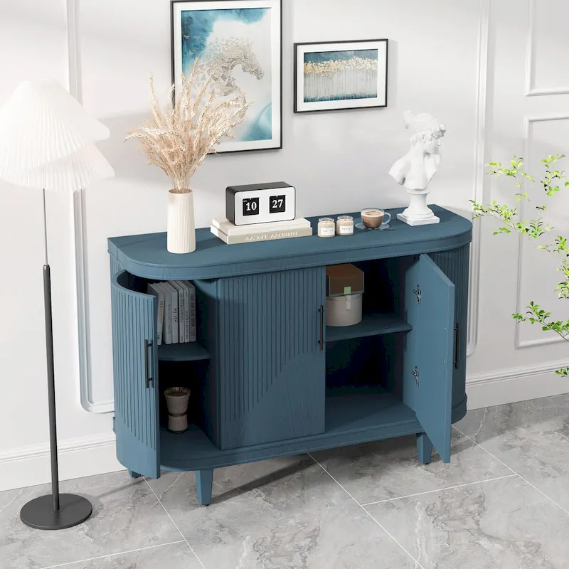 47.2-Inch Wooden Console Table & Coffee Bar Cabinet