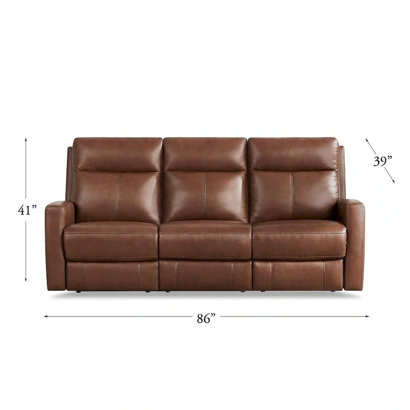 Hydeline Vienna Zero Gravity Power Recline and Headrest Top Grain Leather Sofa