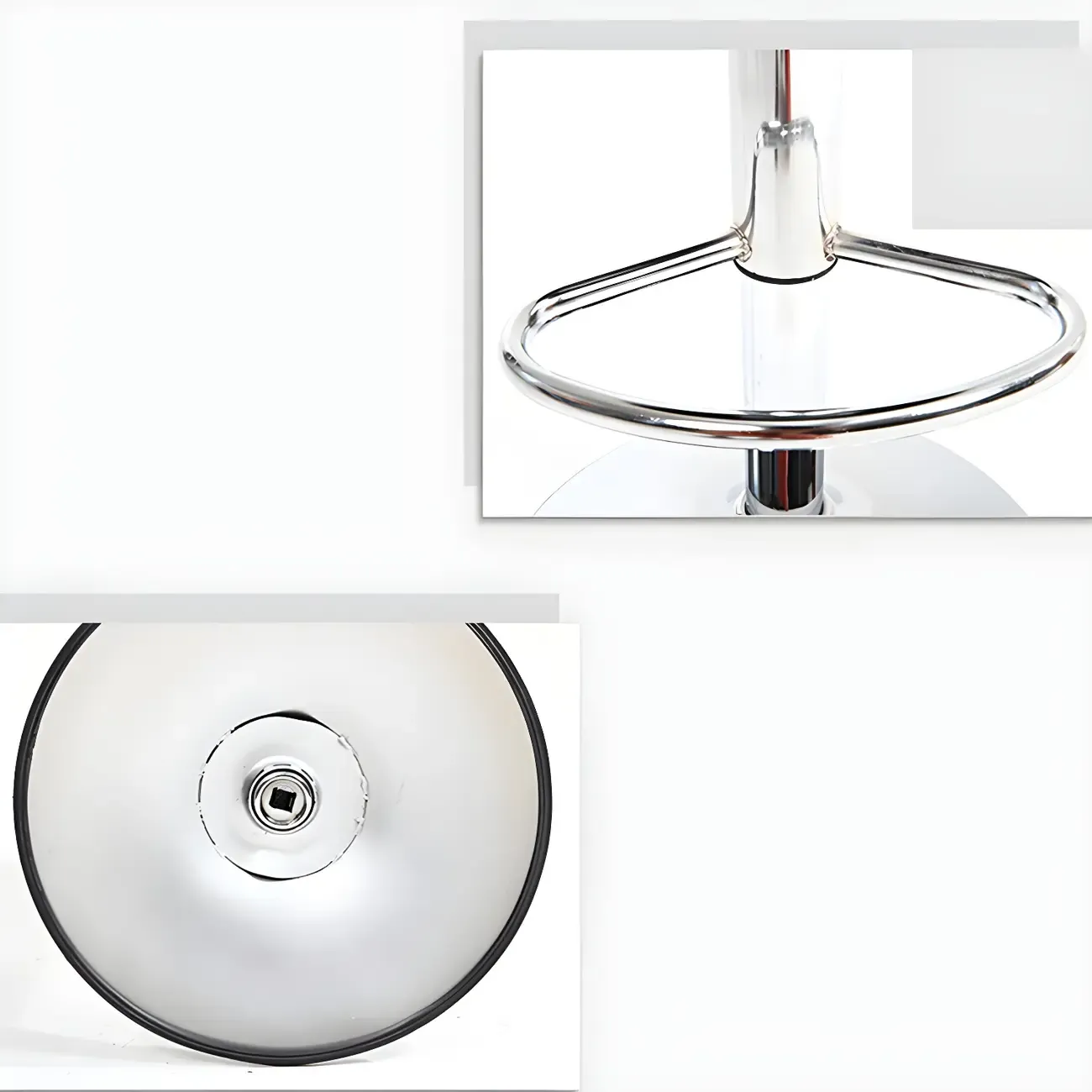 Adjustable Round Leather Swivel Bar Stools with Back