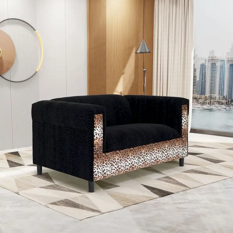 Coast to Coast Sofas Mid Century Modern Loveseat Sofa Solid Wood Frame Upholstered