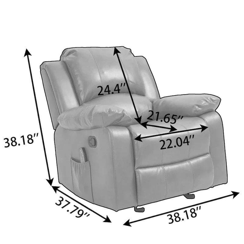 Clihome Faux Leather Recliner Chair with Massage