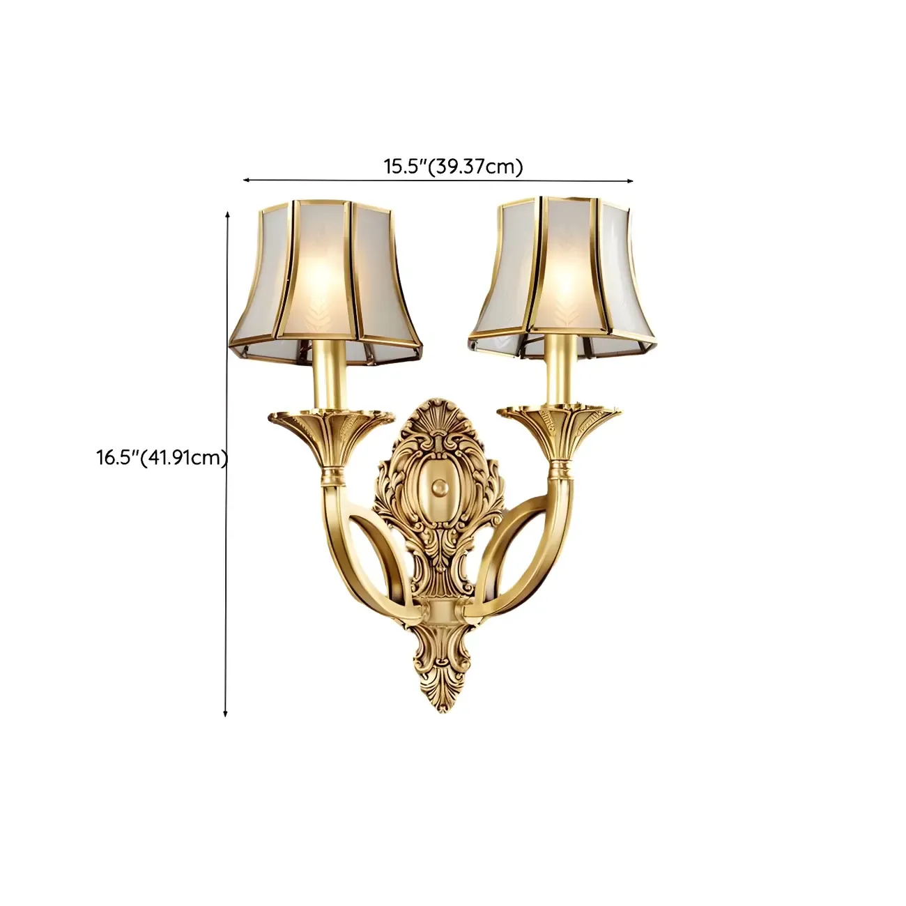 Modern Geometric Gold LED Wall Sconce with Glass Shade