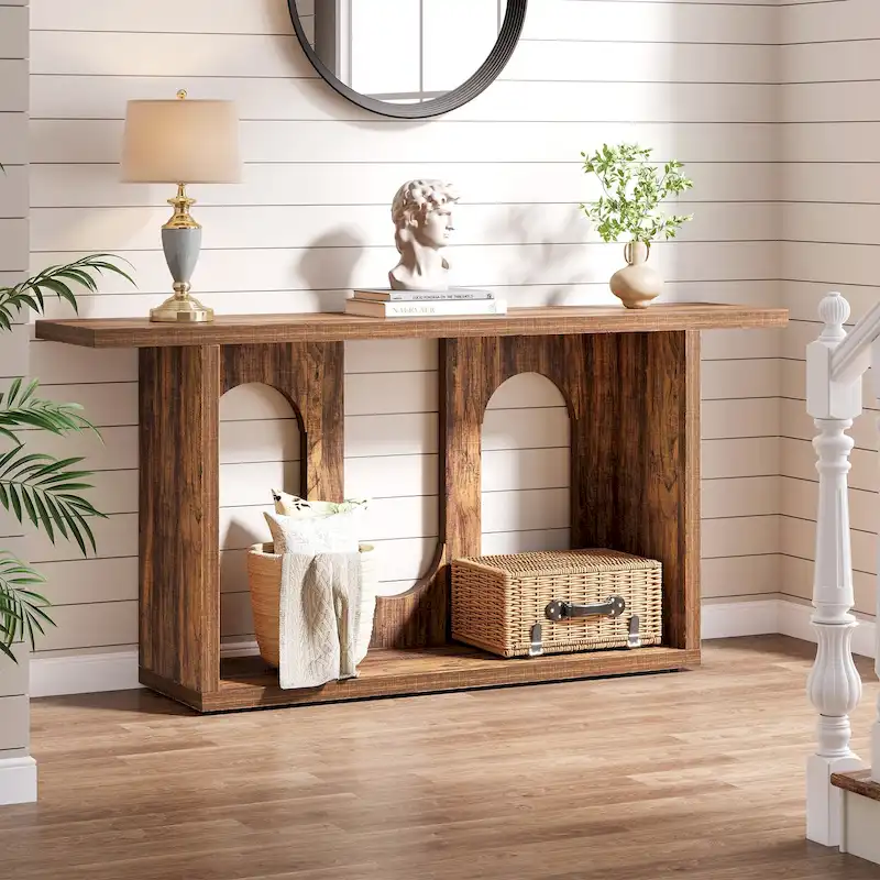 70.87-inch Wood Sofa Console Table for Entryway Living Room