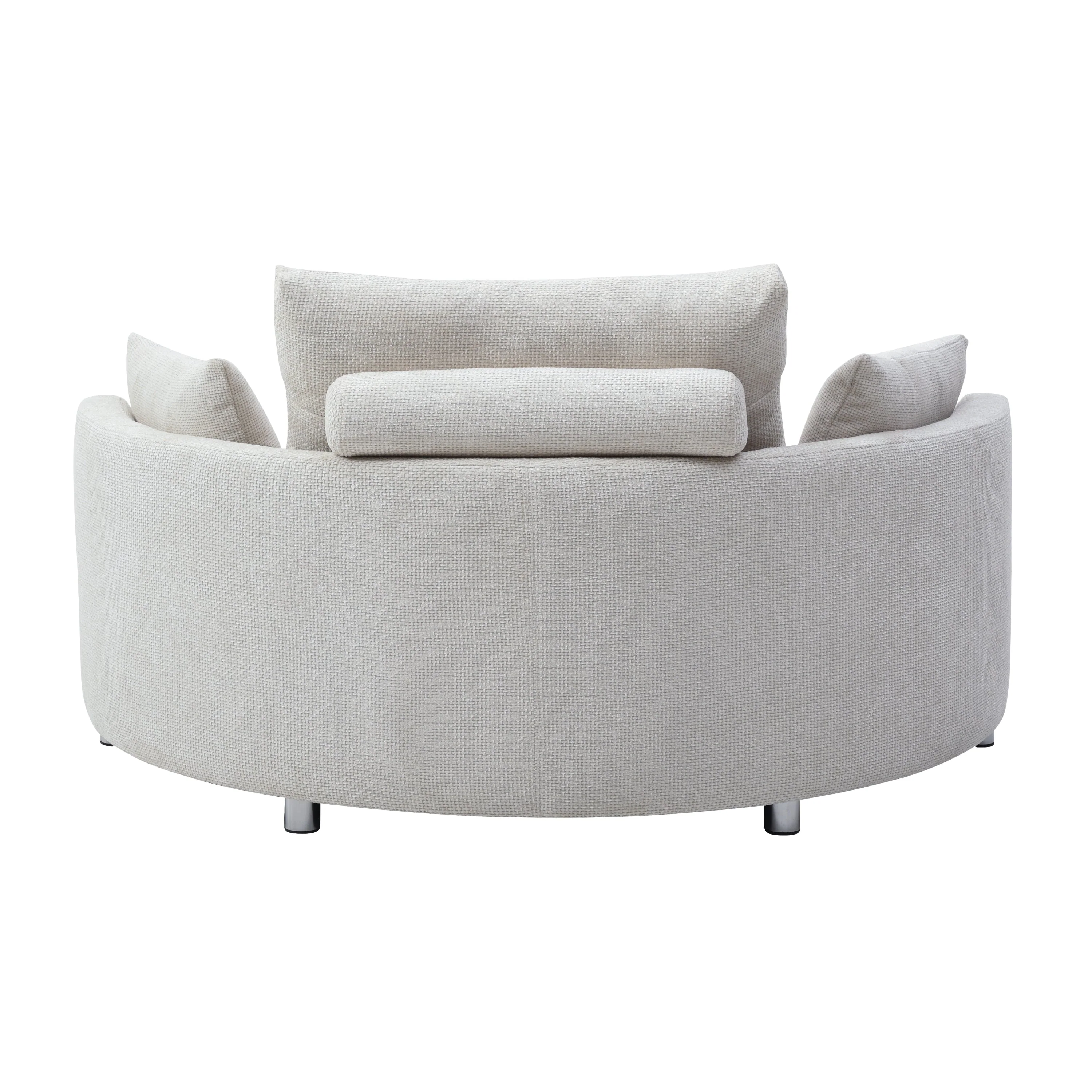 Walker Edison | Curve Design Linen Foldable Sleeper Sofa Bed