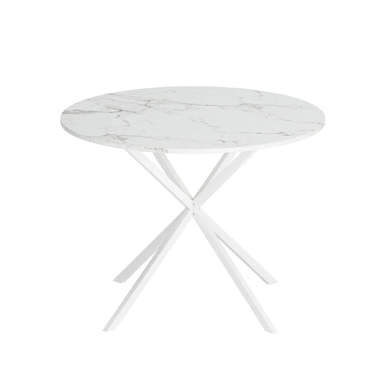 Modern Cross Leg Round Dining Table ,Two Piece Removable Top
