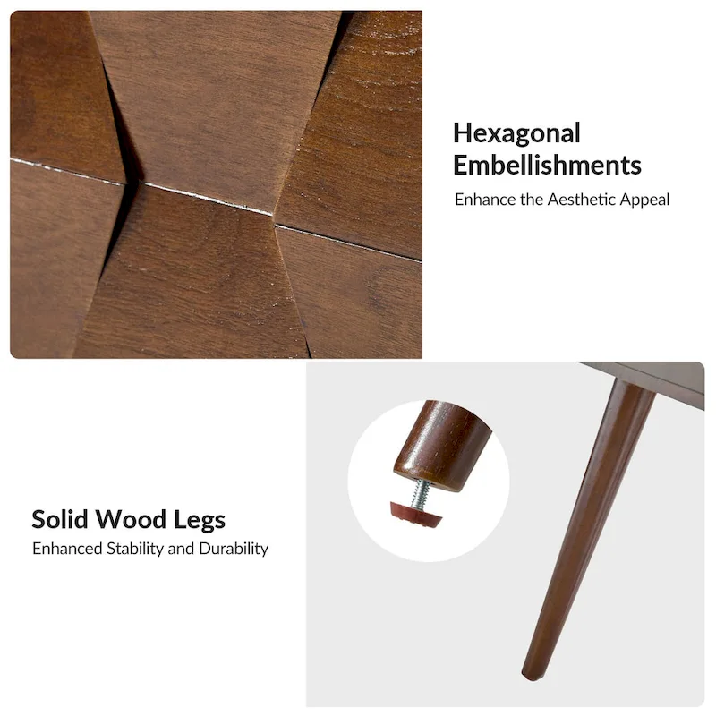 Julian Mid-century Modern End Table with Charging Station by HULALA HOME