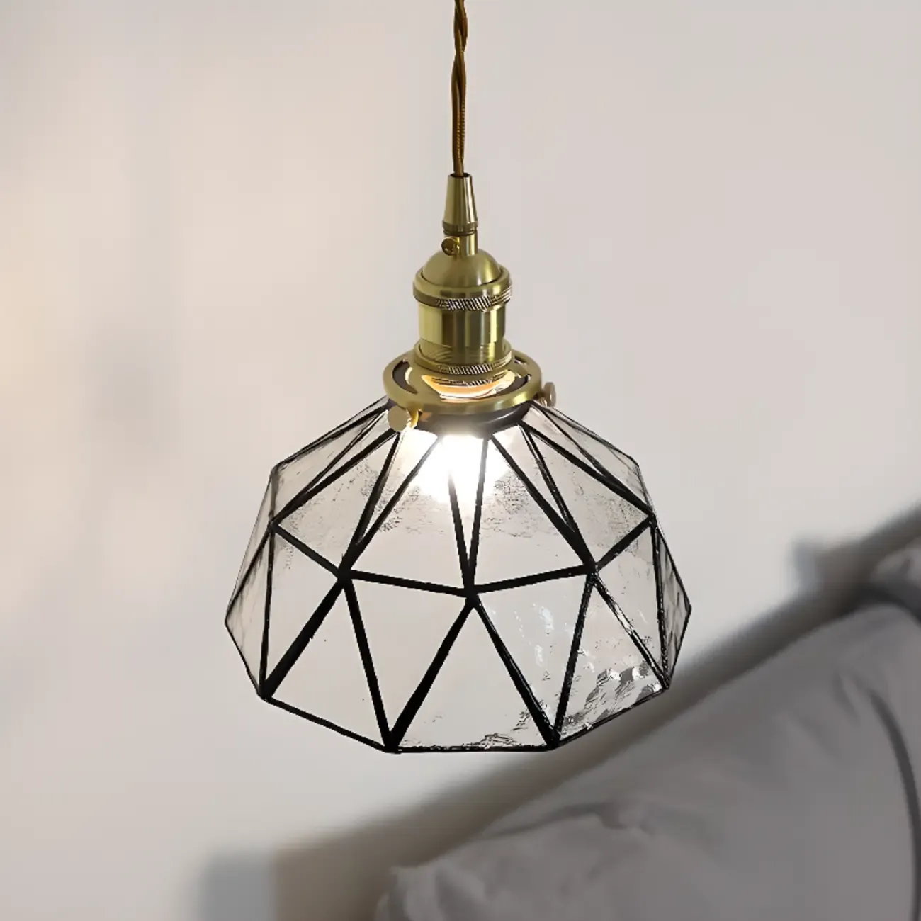 Modern Geometric Glass LED Hanging Pendant Light