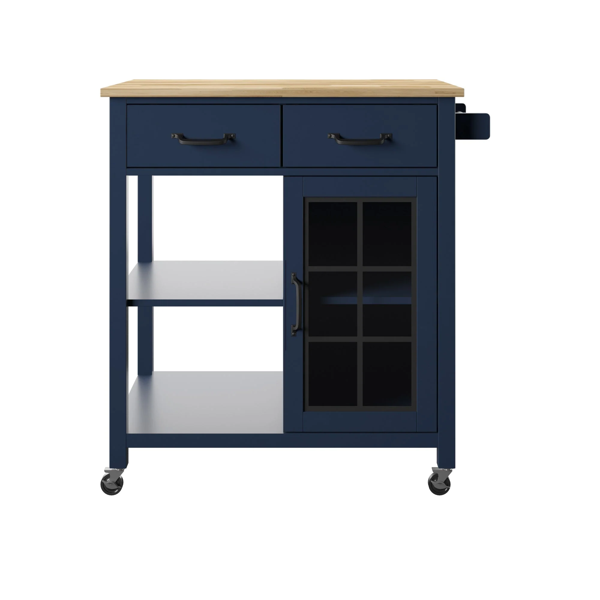 Compact Rolling Kitchen Island Cart with Storage