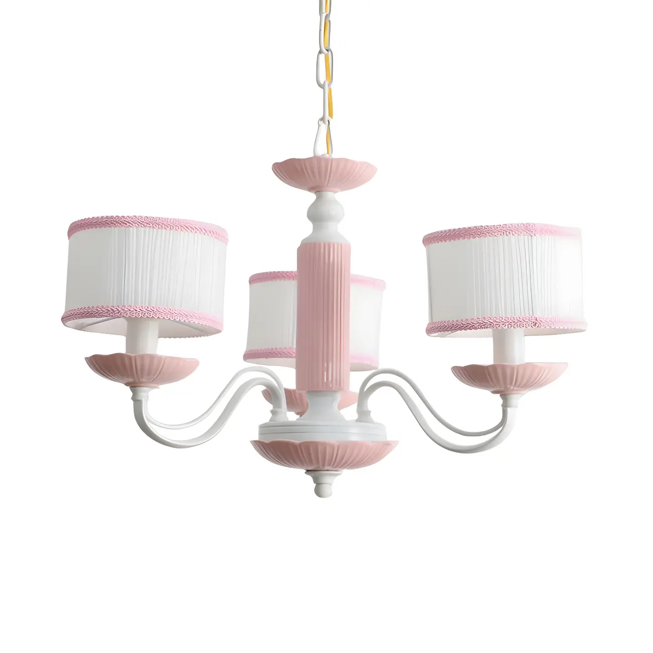 Pink Glass Retro Flower Shaped Chandelier Light