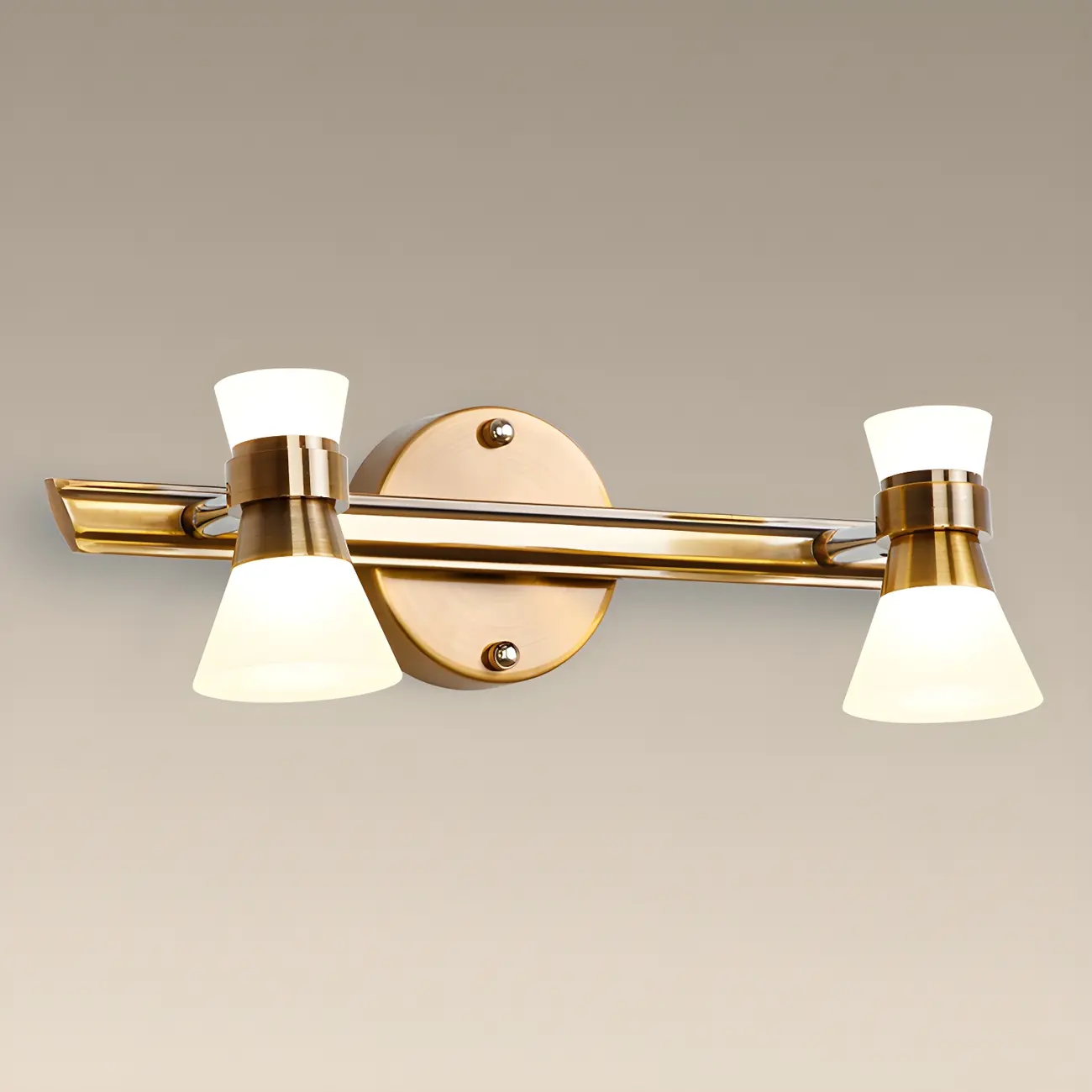 Modern Gold Cone Shade Bathroom Vanity Light LED Fixture