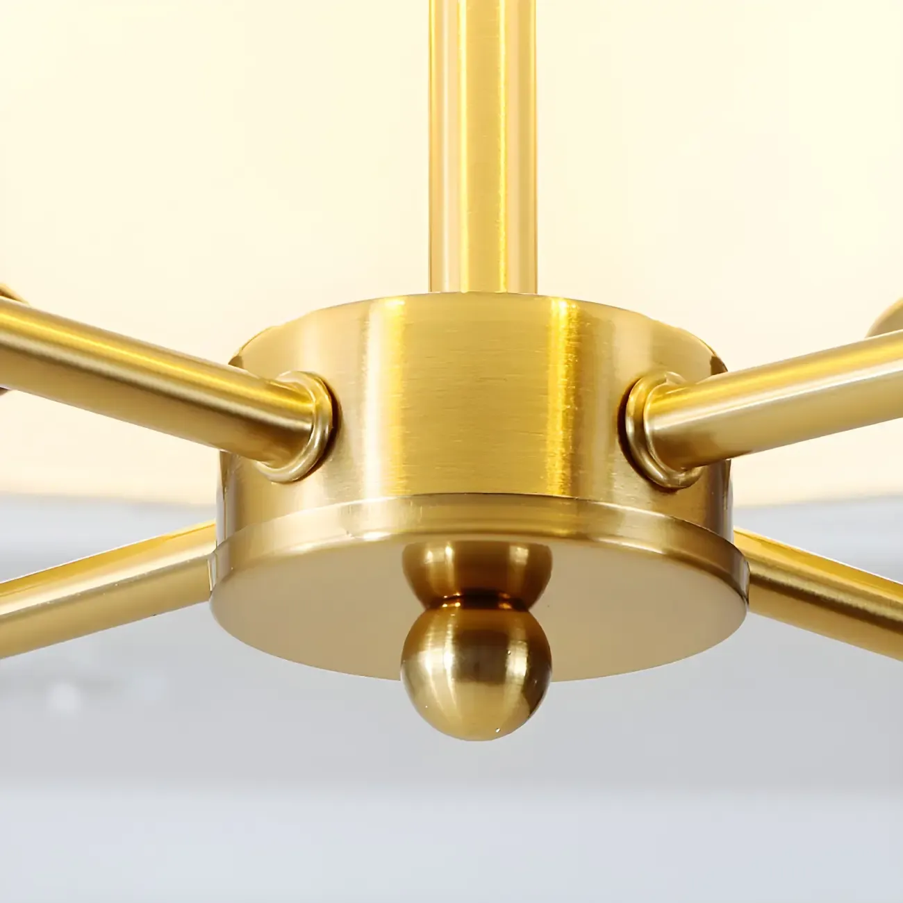 Modern Gold White Pleated Drum Chandelier Adjustable Height