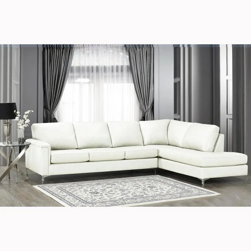 Malibu L-shaped Top-grain Leather Sectional Sofa - 122.5 x 85 x 36.5 x 35