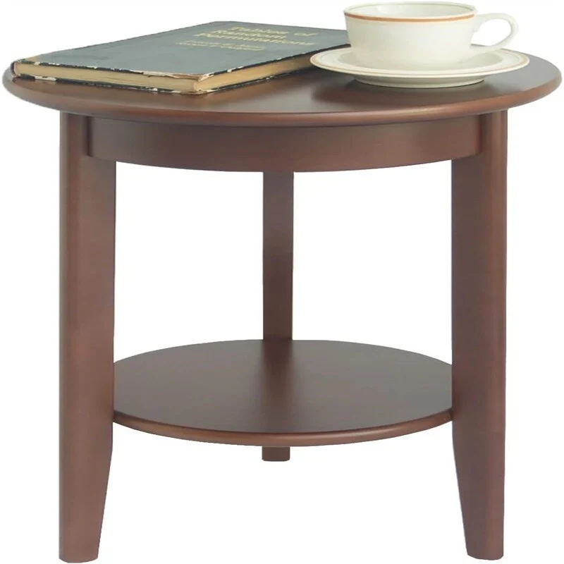 2-Tier End Table Wooden Side Table - 15.35D x 15.35W x 19.69H
