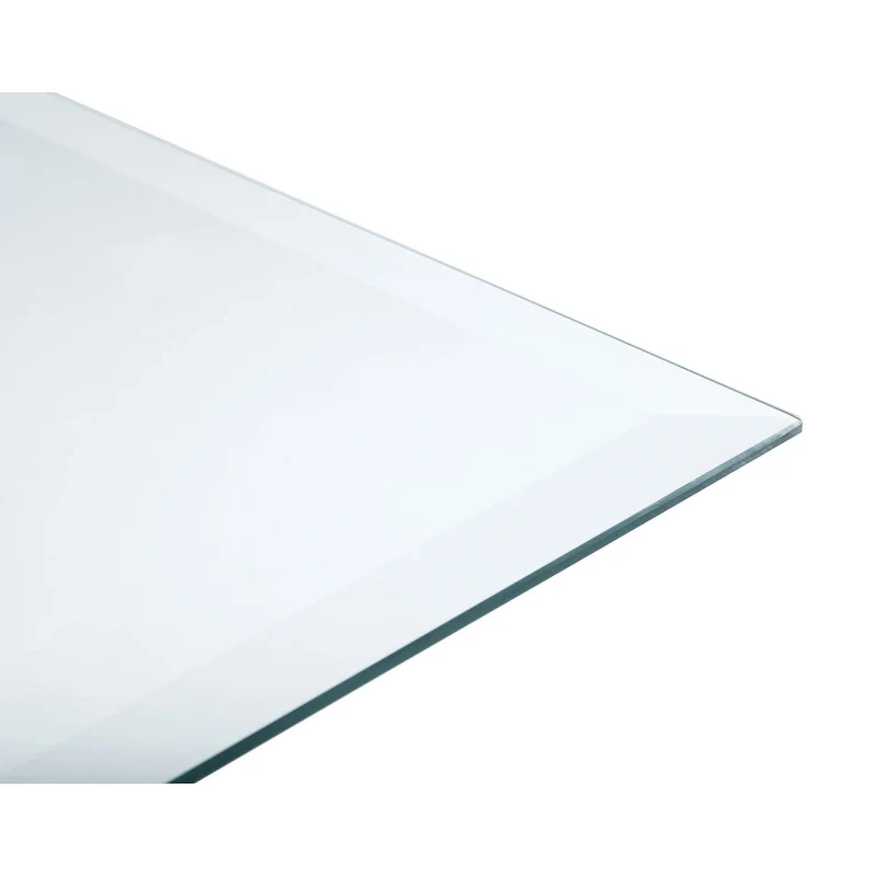 Rectangular Casual Clear Tempered Glass Top