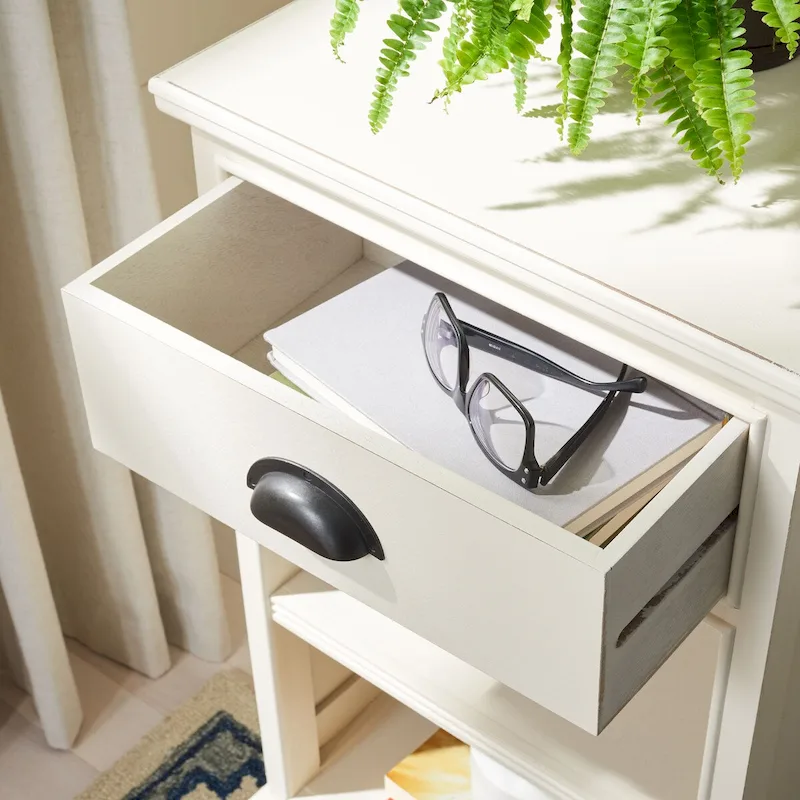 SAFAVIEH Clemie Grey Storage Side Table - 17.7 x 13.8 x 29.9 - 18Wx14Dx30H