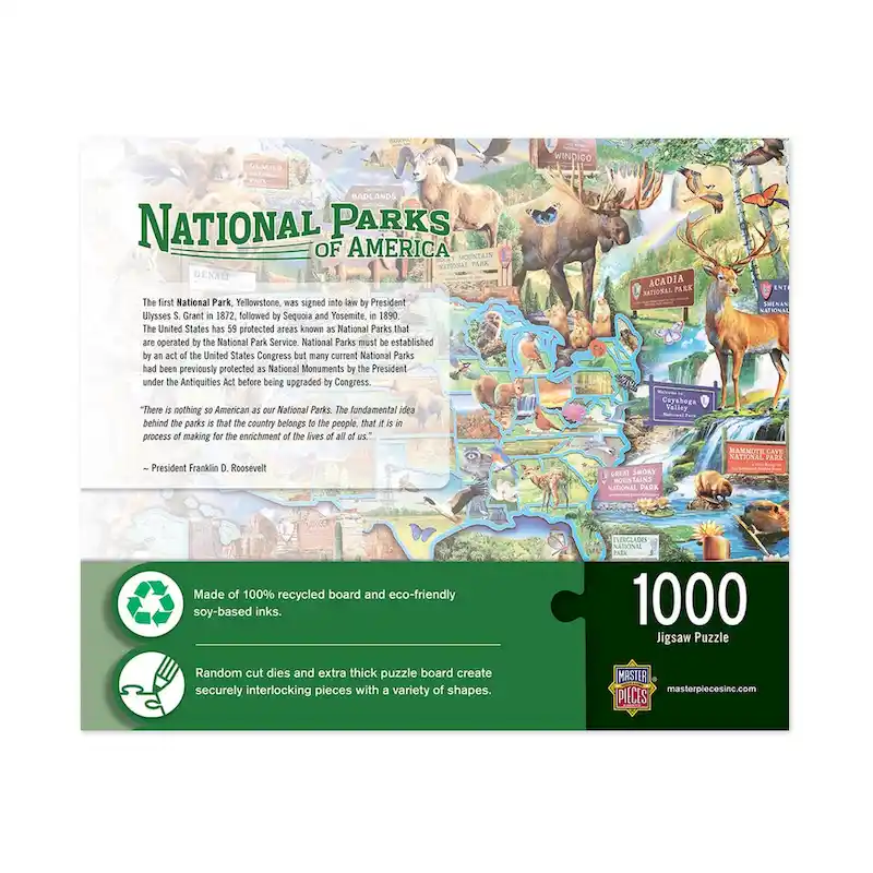 National Parks of America - Map Puzzle - 1000 Pcs - N/A