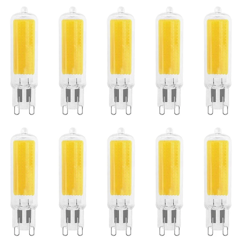 Luxrite G9 LED Bulb Dimmable 4.5W, 50 Watt Equivalent, 450LM, Glass G9 Bi Pin Base, ETL (10 Pack)