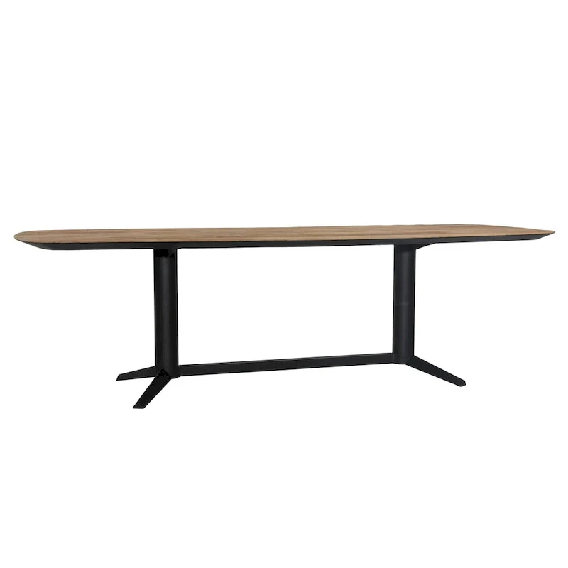 Lydia 102 Wide Teak Dining Table, Black