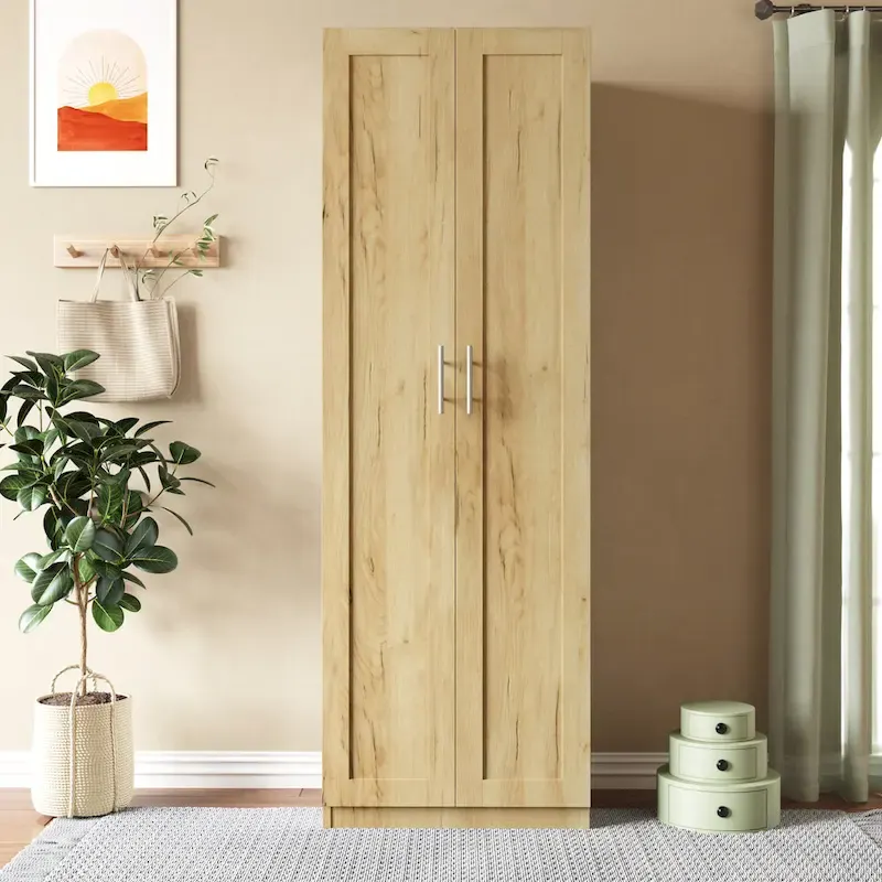 High Wardrobe/Armoires with 3 Shelves