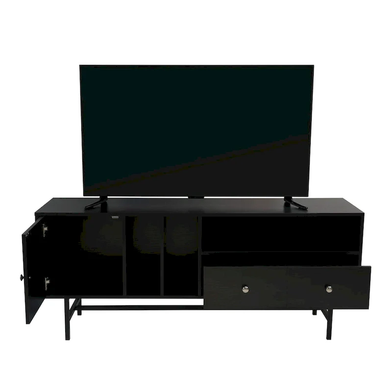 Rochester 2-Drawer 4-Shelf TV Stand Credenza with Iron Legs