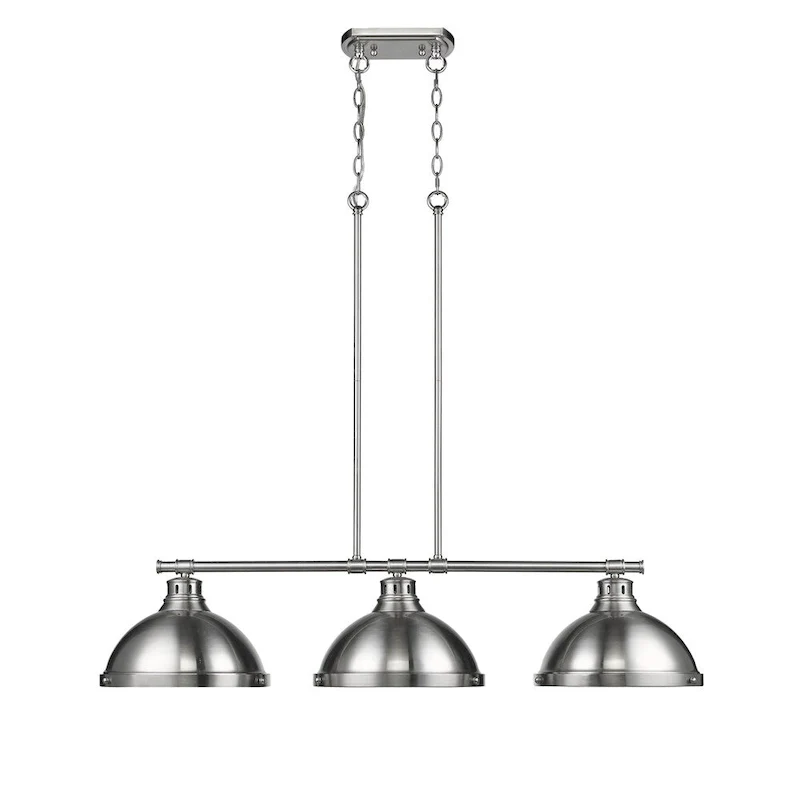 Golden Lighting Duncan Pewter 3-light Linear Pendant