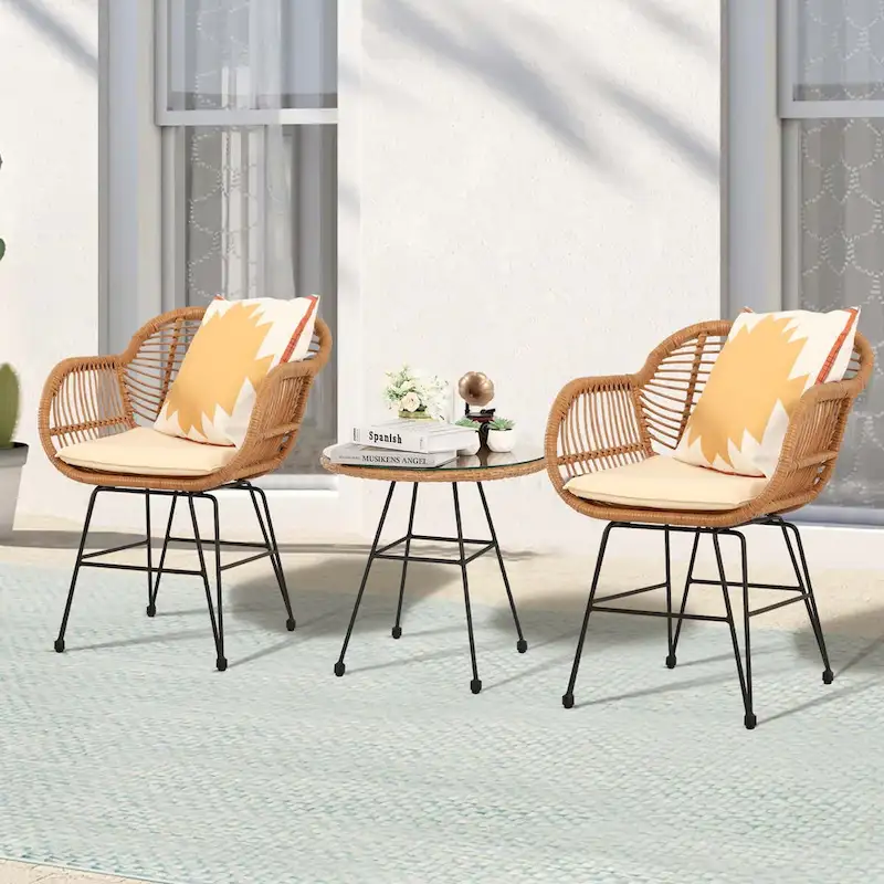 Vrakae Upgraded 3 Piece Outdoor Patio Bistro Set