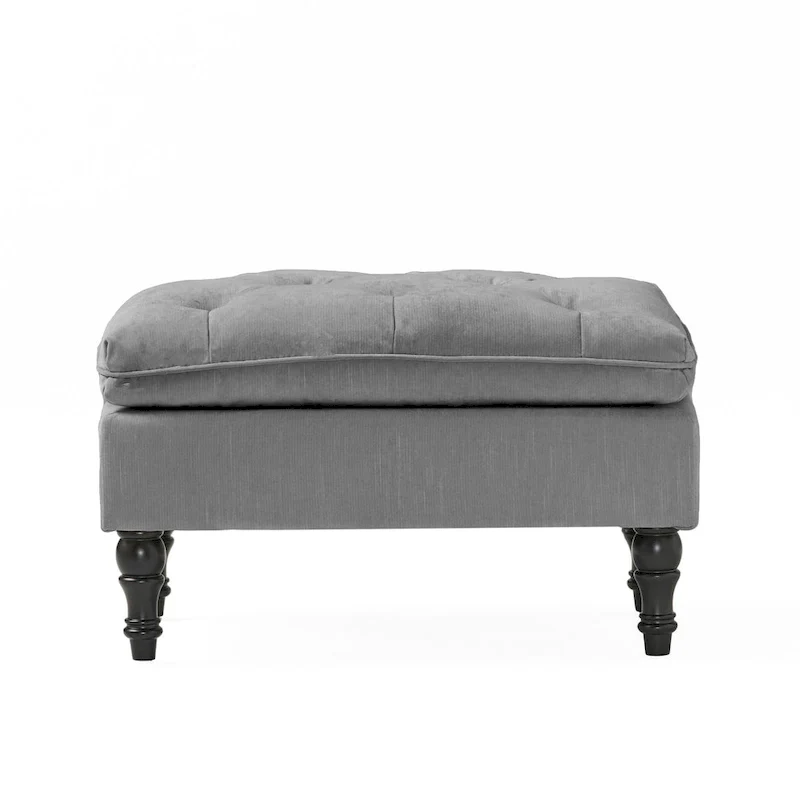 Jeremy Modern Tufted Fabric Pillow Top Ottoman by Christopher Knight Home