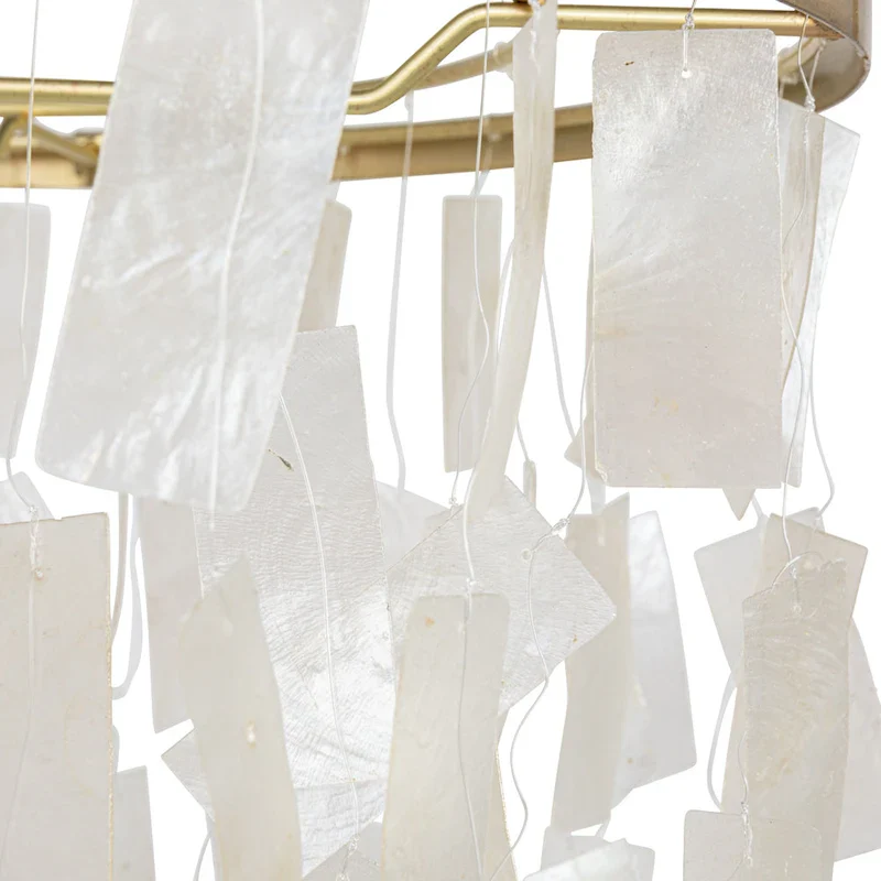 Marina Metal and Natural Capiz Chandelier Style Pendant Ceiling Light